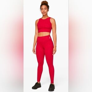 Dark Red Lululemon x Barrys Bootcamp Leggings